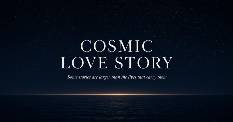 Share card for Cosmic Love Story: Some stories are larger than the lives that carry them.