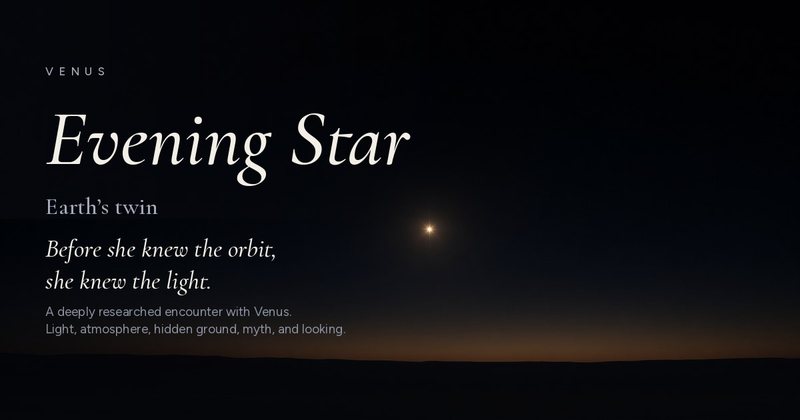 Share card for Evening Star: Venus, Earth’s twin, myth and meaning.