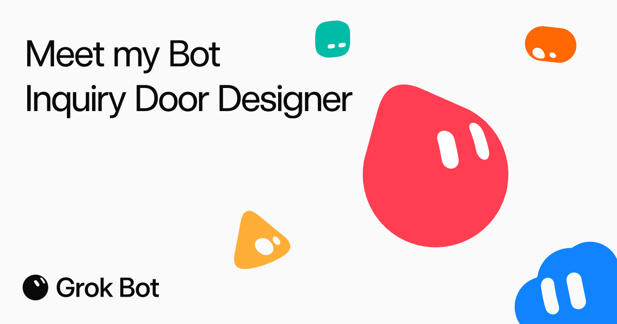 Share card for Inquiry Door Designer, a Grok Bot template by @42Constellation.